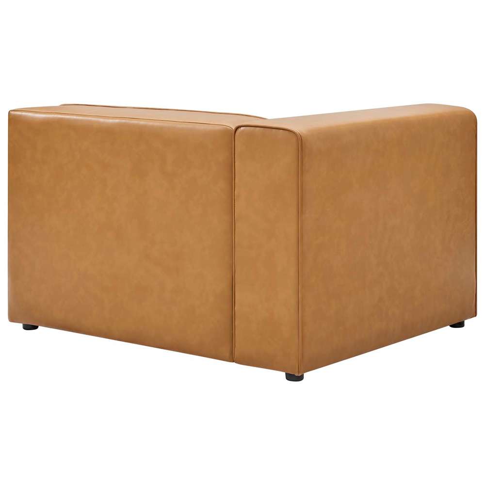 Modway - Mingle Vegan Leather 4-Piece Sofa and 2 Ottomans Set - EEI-4794-TAN veiw 6