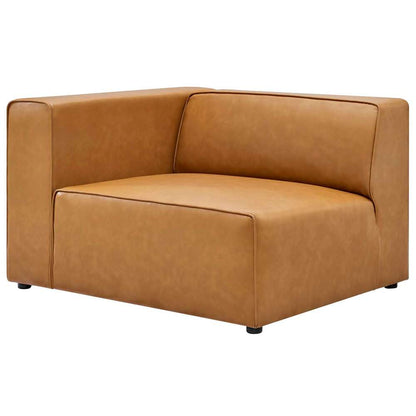 Modway - Mingle Vegan Leather 5-Piece Sectional Sofa - EEI-4795-TAN veiw 4