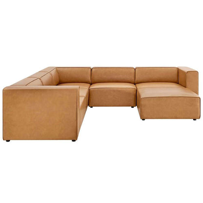 Modway - Mingle Vegan Leather 6-Piece Furniture Set in Tan - EEI-4796-TAN veiw 3