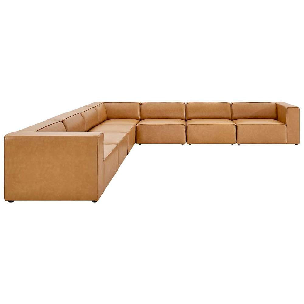 Modway - Mingle Vegan Leather 7-Piece Sectional Sofa - EEI-4798-TAN veiw 3