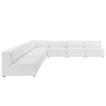 Modway - Mingle Vegan Leather 7-Piece Sectional Sofa in White - EEI-4797-WHI veiw 3
