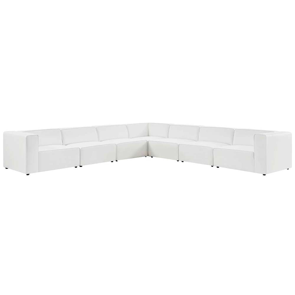 Modway - Mingle Vegan Leather 7-Piece Sectional Sofa - EEI-4798-WHI veiw 1