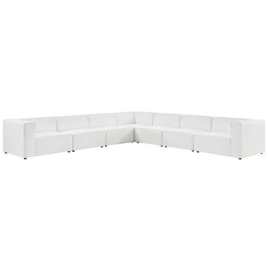 Modway - Mingle Vegan Leather 7-Piece Sectional Sofa - EEI-4798-WHI veiw 1