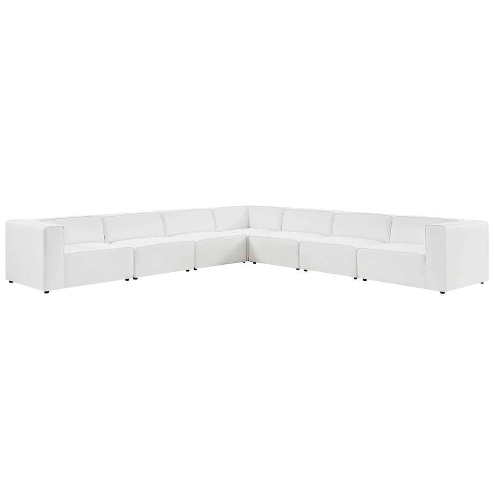 Modway - Mingle Vegan Leather 7-Piece Sectional Sofa - EEI-4798-WHI veiw 2