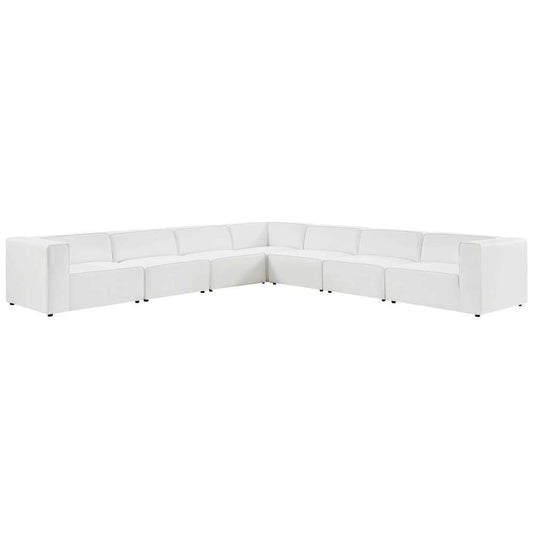 Modway - Mingle Vegan Leather 7-Piece Sectional Sofa - EEI-4798-WHI veiw 2