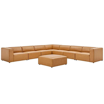 Modway - Mingle Vegan Leather 8-Piece Sectional Sofa Set - EEI-4799-TAN veiw 1