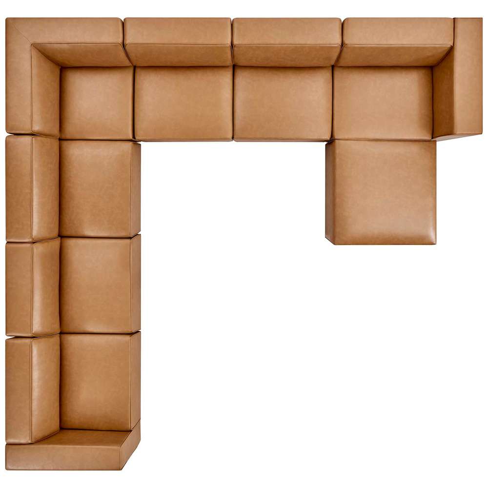 Modway - Mingle Vegan Leather 8-Piece Sectional Sofa Set - EEI-4799-TAN veiw 3