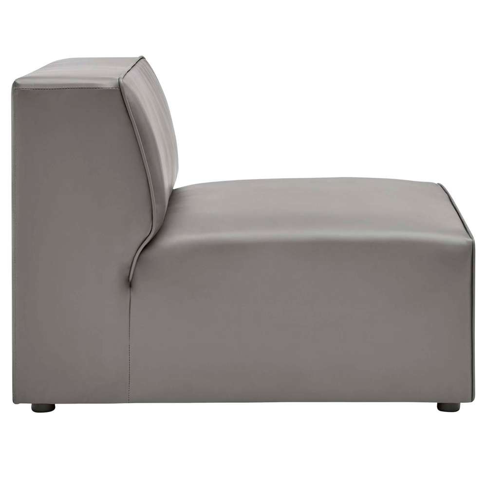 Modway - Mingle Vegan Leather Armless Chair - EEI-4623-GRY veiw 3