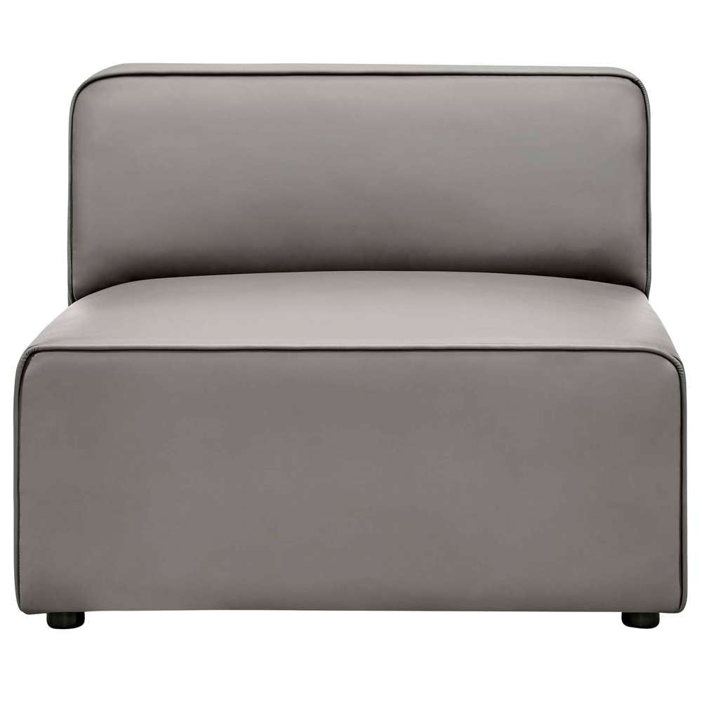 Modway - Mingle Vegan Leather Armless Chair - EEI-4623-GRY veiw 5
