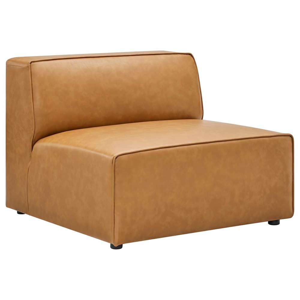 Modway - Mingle Vegan Leather Armless Chair - EEI-4623-TAN veiw 2
