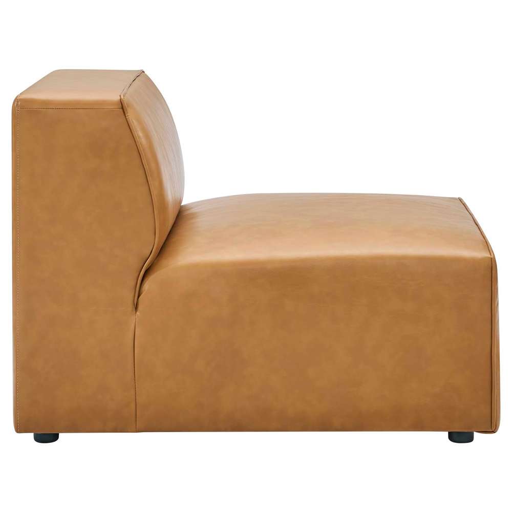 Modway - Mingle Vegan Leather Armless Chair - EEI-4623-TAN veiw 3