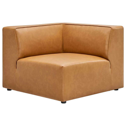 Modway - Mingle Vegan Leather Corner Chair - EEI-4625-TAN veiw 1