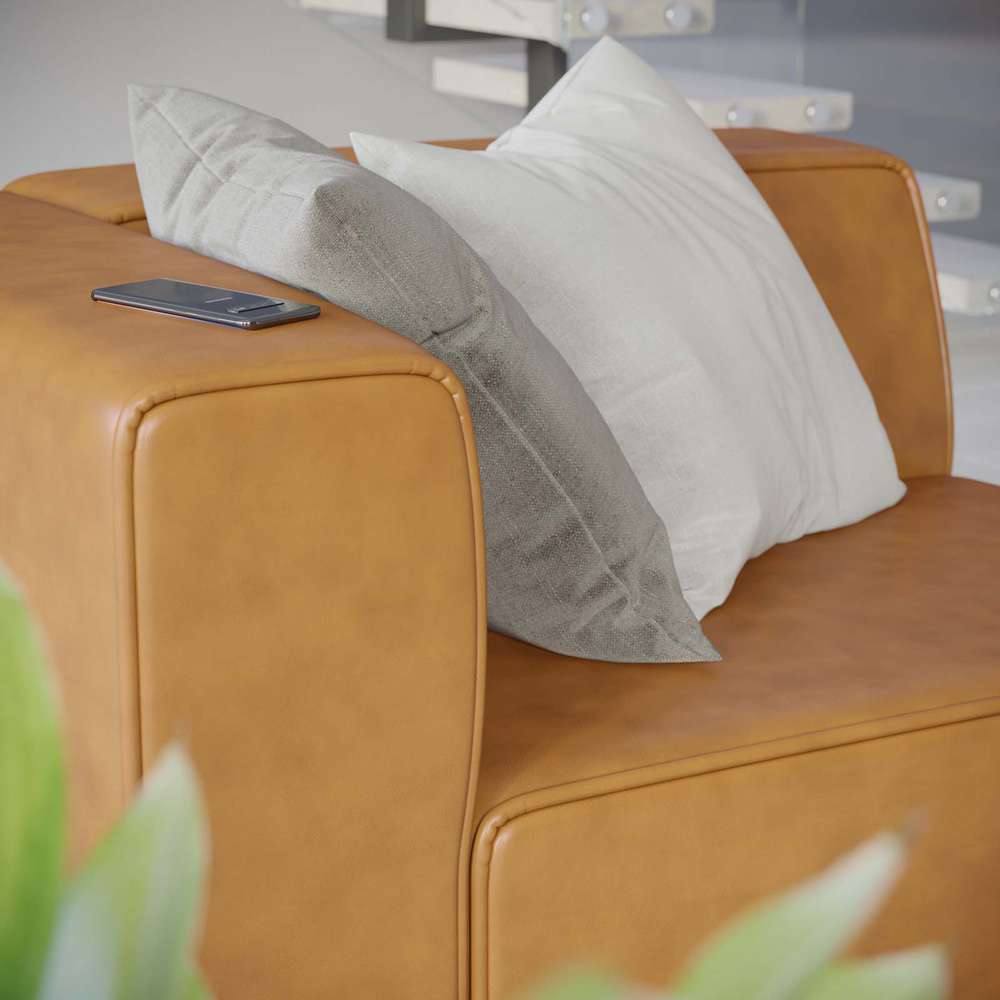 Modway - Mingle Vegan Leather Left-Arm Chair - EEI-4621-TAN veiw 6