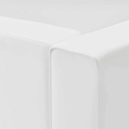 Modway - Mingle Vegan Leather Left-Arm Chair - EEI-4621-WHI veiw 5