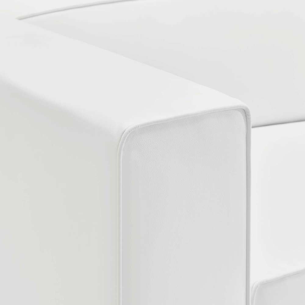 Modway - Mingle Vegan Leather Right-Arm Chair - EEI-4622-WHI veiw 5