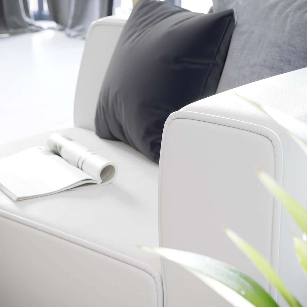 Modway - Mingle Vegan Leather Right-Arm Chair - EEI-4622-WHI veiw 6