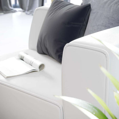 Modway - Mingle Vegan Leather Right-Arm Chair - EEI-4622-WHI veiw 6