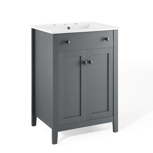 Modway - Nantucket 24in Bathroom Vanity - EEI-4250-GRY-WHI veiw 1