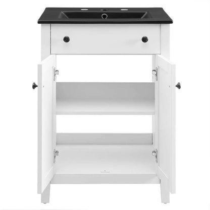 Modway - Nantucket 24in Bathroom Vanity - EEI-5354-WHI-BLK veiw 4