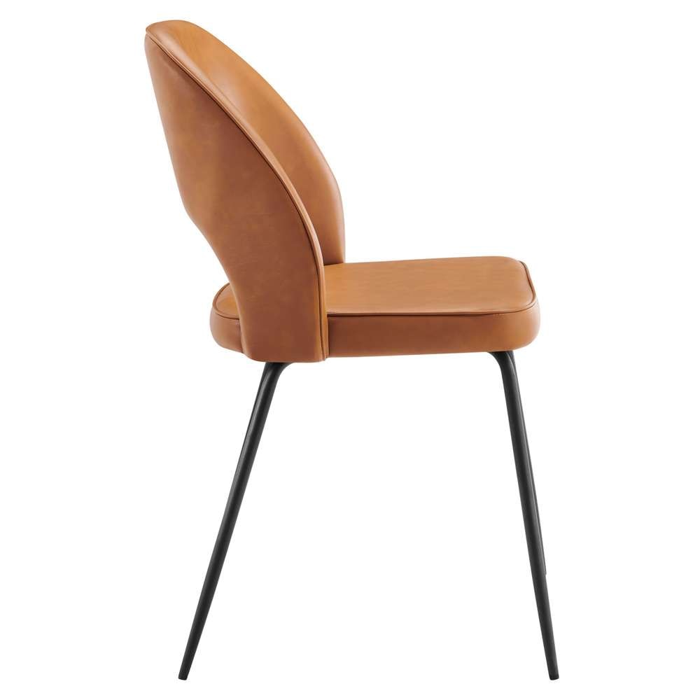 Modway - Nico Vegan Leather Dining Chair (Set of 2) - EEI-4674-BLK-TAN veiw 4