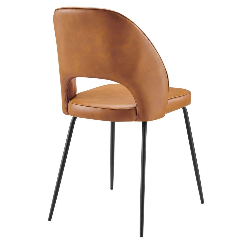 Modway - Nico Vegan Leather Dining Chair (Set of 2) - EEI-4674-BLK-TAN veiw 5