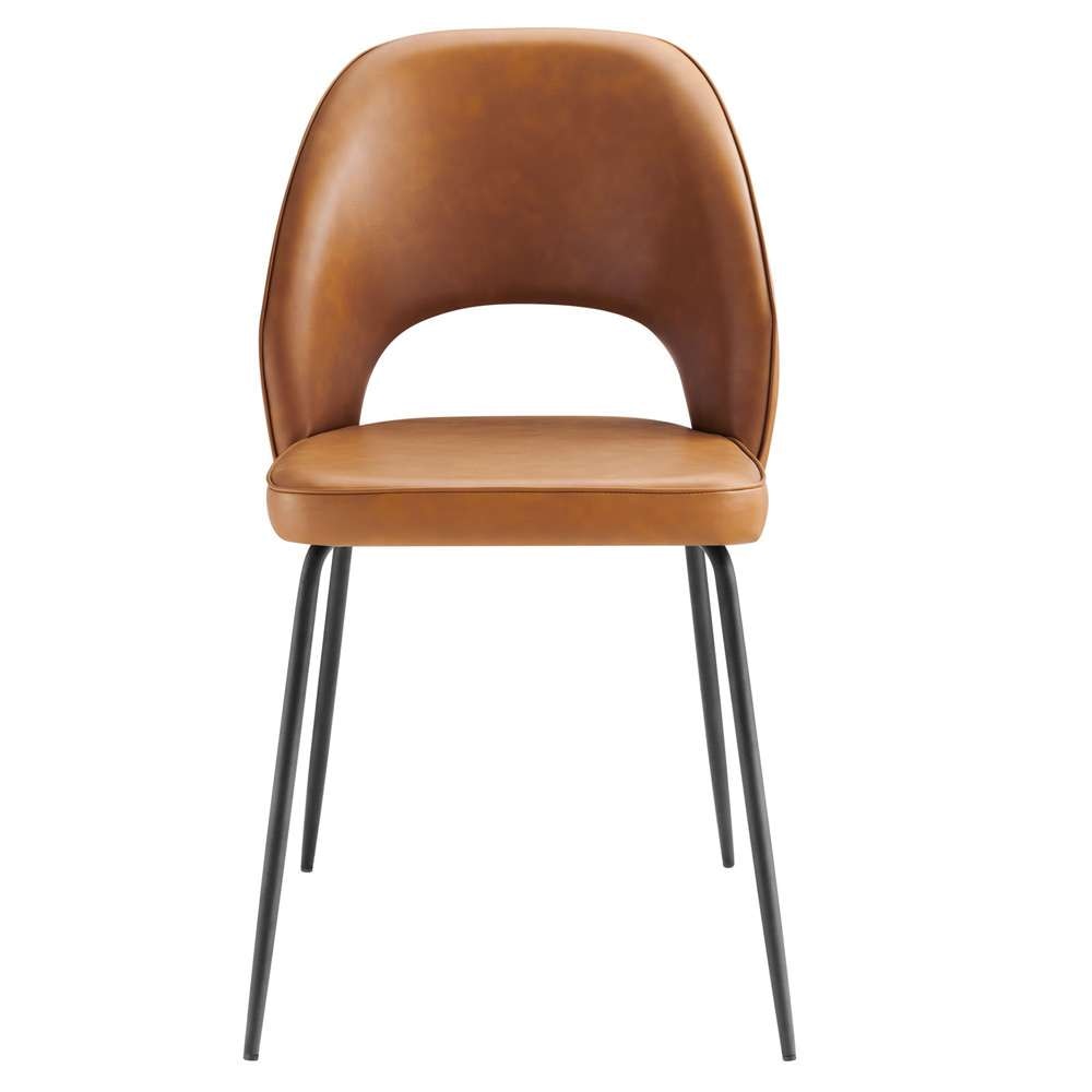 Modway - Nico Vegan Leather Dining Chair (Set of 2) - EEI-4674-BLK-TAN veiw 6