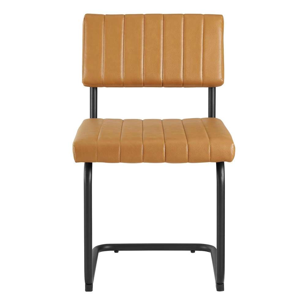 Modway - Parity Vegan Leather Dining Side Chairs - (Set of 2) - EEI-6470-BLK-TAN veiw 5