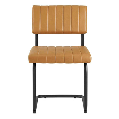 Modway - Parity Vegan Leather Dining Side Chairs - (Set of 2) - EEI-6470-BLK-TAN veiw 5