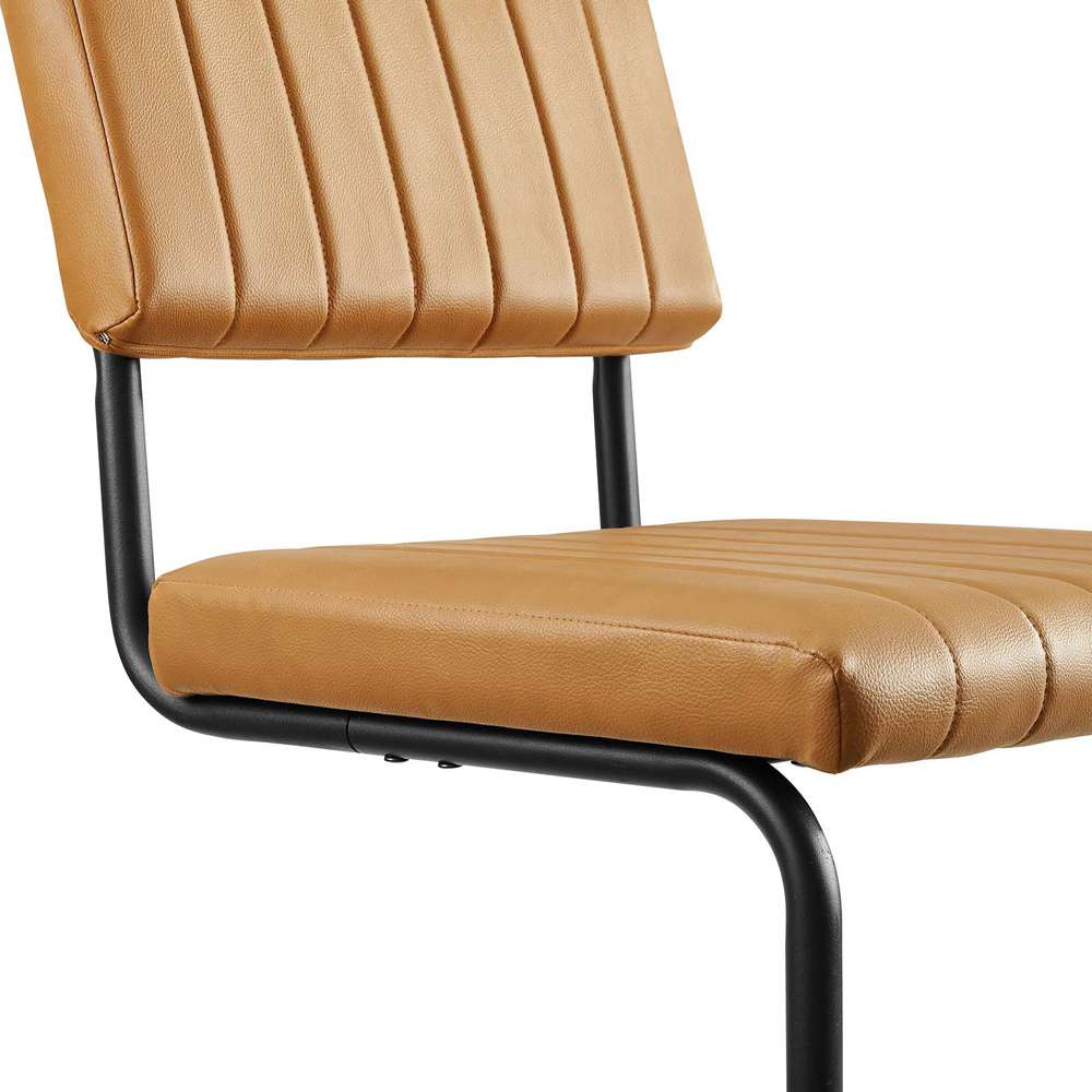 Modway - Parity Vegan Leather Dining Side Chairs - (Set of 2) - EEI-6470-BLK-TAN veiw 6