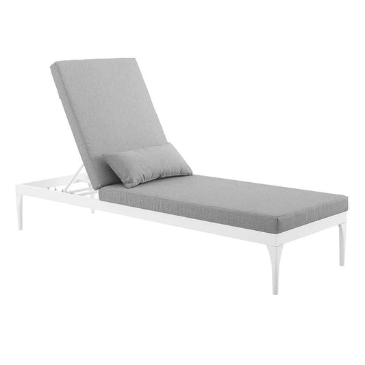 Modway - Perspective Cushion Outdoor Patio Chaise Lounge Chair - EEI-3301-WHI-GRY veiw 1