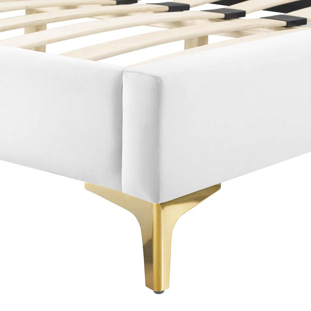 Modway - Peyton Performance Velvet Full Platform Bed - MOD-6868-WHI veiw 4