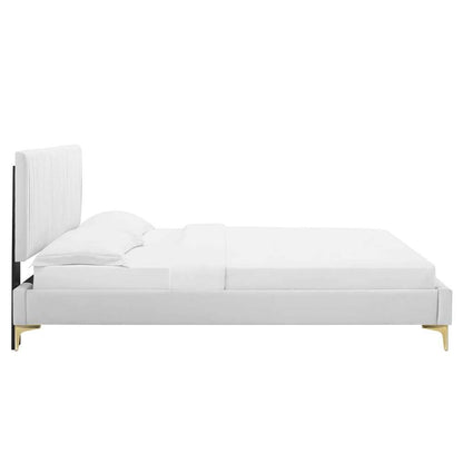 Modway - Peyton Performance Velvet Full Platform Bed - MOD-6868-WHI veiw 5