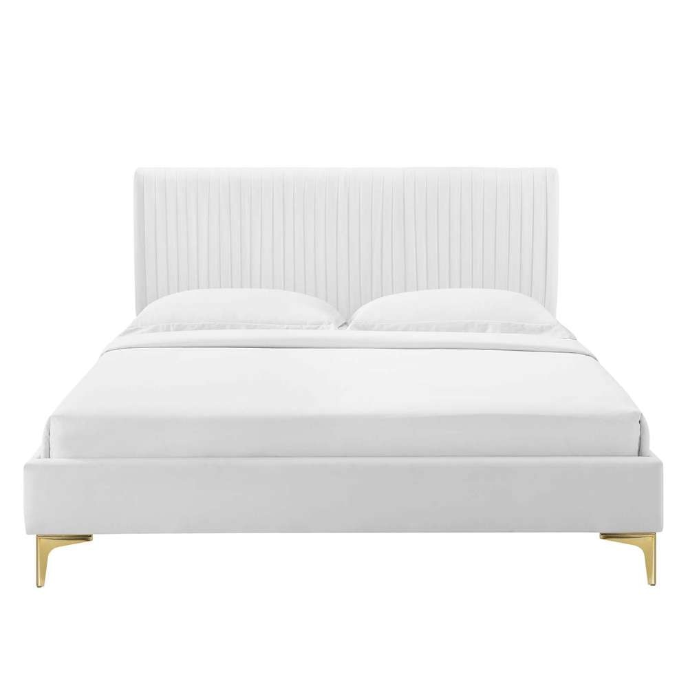 Modway - Peyton Performance Velvet Full Platform Bed - MOD-6868-WHI veiw 6