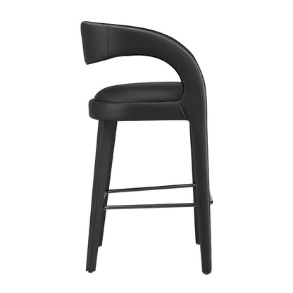 Modway - Pinnacle Vegan Leather Bar Stool (Set of 2) - EEI-6567-BLK-BLK veiw 3