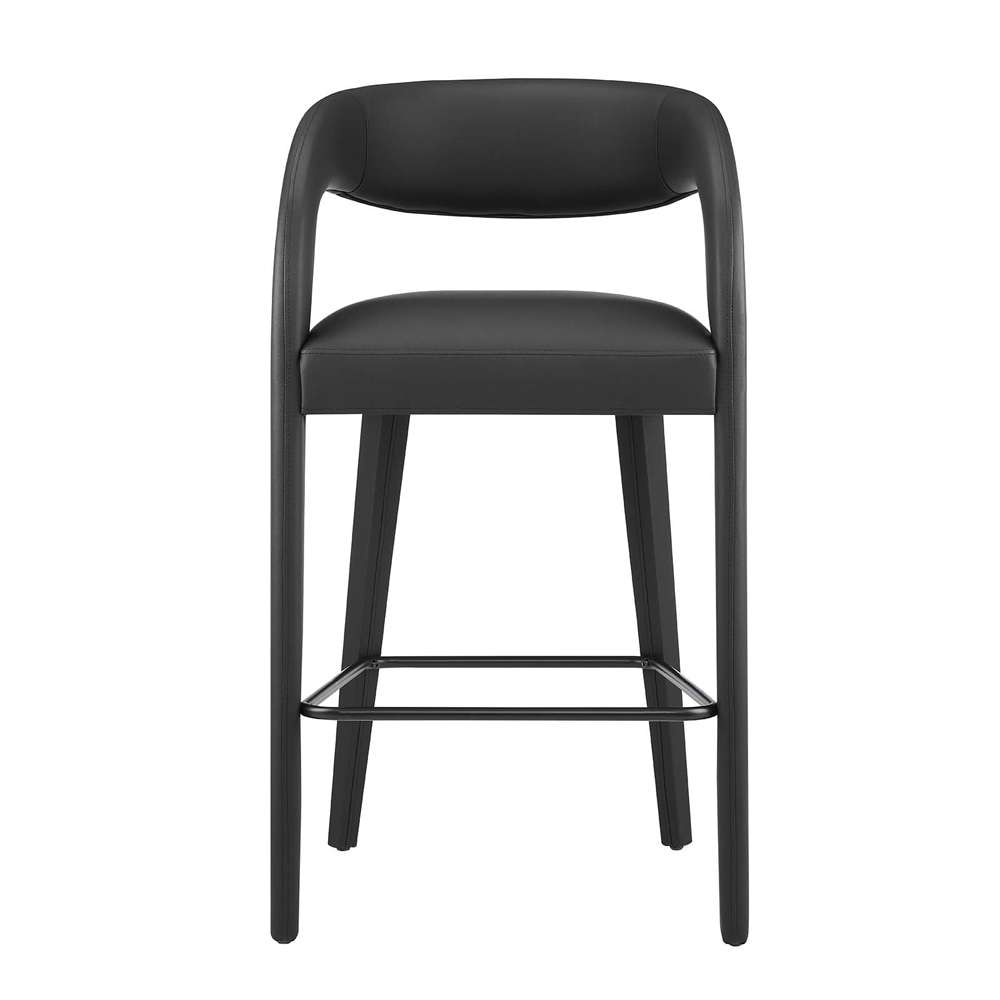 Modway - Pinnacle Vegan Leather Bar Stool (Set of 2) - EEI-6567-BLK-BLK veiw 5