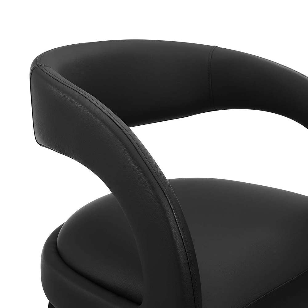 Modway - Pinnacle Vegan Leather Bar Stool (Set of 2) - EEI-6567-BLK-BLK veiw 6