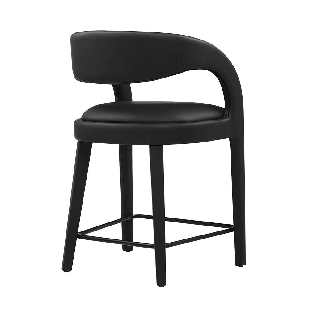 Modway - Pinnacle Vegan Leather Counter Stool (Set of 2) - EEI-6564-BLK-BLK veiw 4