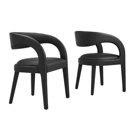 Modway - Pinnacle Vegan Leather Dining Chair (Set of 2) - EEI-6561-BLK veiw 2