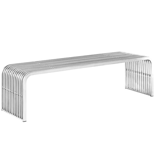 Modway - Pipe 60in Stainless Steel Bench - EEI-2103-SLV veiw 1
