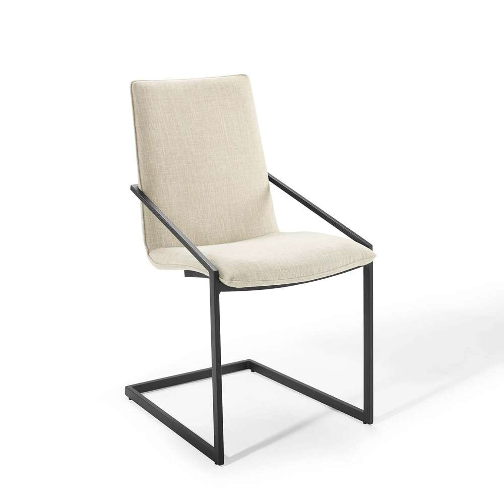 Modway - Pitch Dining Armchair Upholstered Fabric (Set of 2) - EEI-4489-BLK-BEI veiw 3