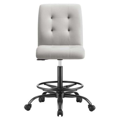 Modway - Prim Armless Vegan Leather Drafting Chair - EEI-4979-BLK-LGR veiw 5