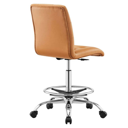 Modway - Prim Armless Vegan Leather Drafting Chair - EEI-4981-SLV-TAN veiw 4