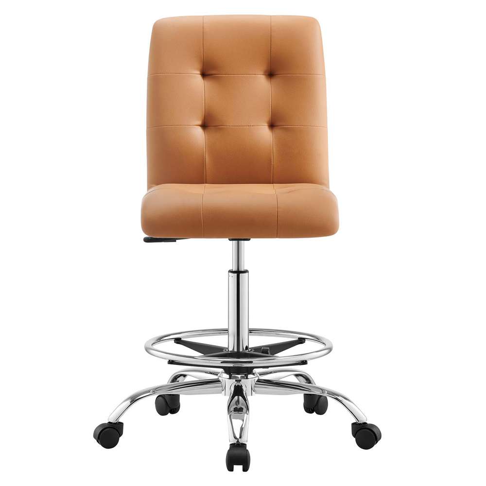 Modway - Prim Armless Vegan Leather Drafting Chair - EEI-4981-SLV-TAN veiw 5
