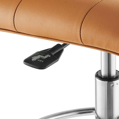 Modway - Prim Armless Vegan Leather Drafting Chair - EEI-4981-SLV-TAN veiw 6