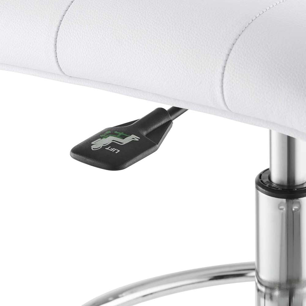Modway - Prim Armless Vegan Leather Drafting Chair - EEI-4981-SLV-WHI veiw 6