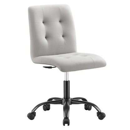 Modway - Prim Armless Vegan Leather Office Chair - EEI-4975-BLK-LGR veiw 1