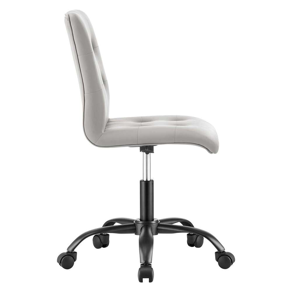 Modway - Prim Armless Vegan Leather Office Chair - EEI-4975-BLK-LGR veiw 3
