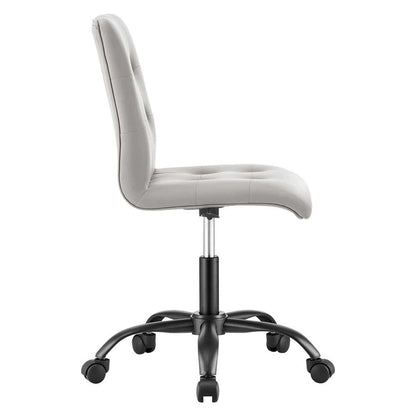 Modway - Prim Armless Vegan Leather Office Chair - EEI-4975-BLK-LGR veiw 3
