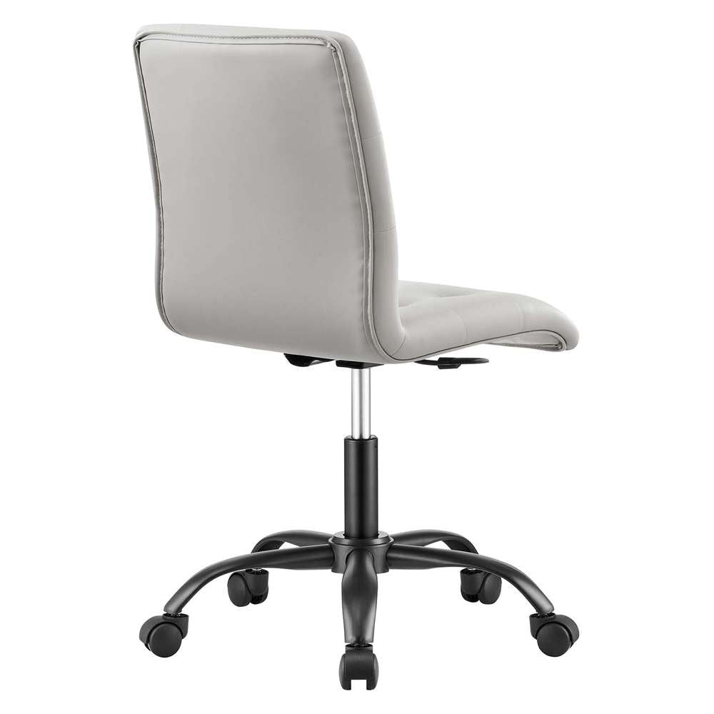 Modway - Prim Armless Vegan Leather Office Chair - EEI-4975-BLK-LGR veiw 4