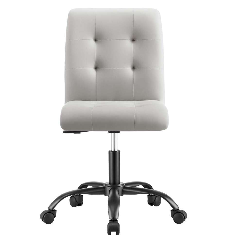 Modway - Prim Armless Vegan Leather Office Chair - EEI-4975-BLK-LGR veiw 5